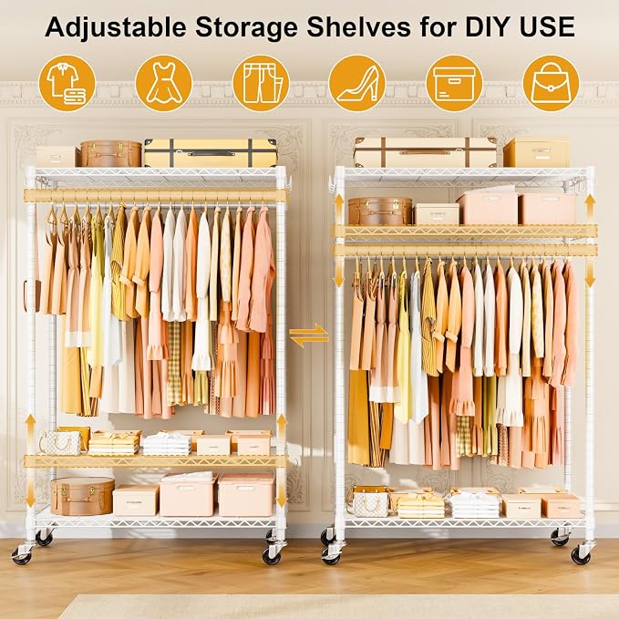 P7 Rolling Clothes Rack, Clothing Racks - Image 3