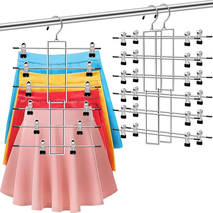 Closet Organizers and Storage, 6 Tier Storage and Organization Pants Hangers by SHUKEEKA