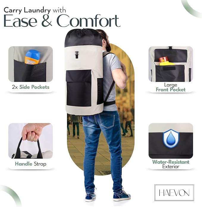 Haevon Laundry Backpack - 131L Heavy Duty Laundry Bag - Image 4