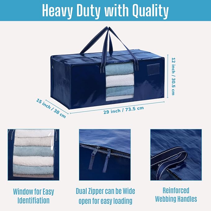 VENO 6 Pack Heavy Duty Moving Bags, Christmas Storage Bins - Image 3