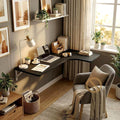 Wall Mounted Folding Table L Shaped, Fold Down Floating Desk by MBBTAGHome
