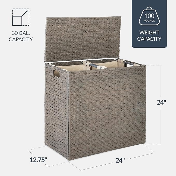 Best Choice Products Large Double Laundry Hamper - Image 2