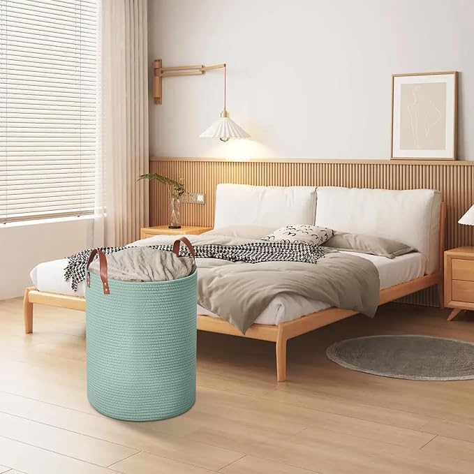 80L Large Rope Basket, Woven Rope Storage Hamper - Image 7