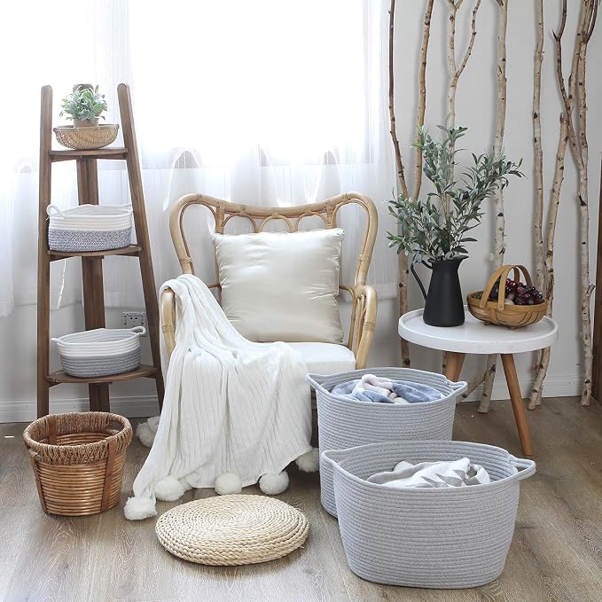 Sea Team Oval Cotton Rope Woven Storage Basket - Image 3