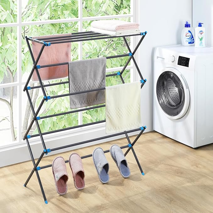 APEXCHASER Clothes Drying Rack, Foldable 2-Level Drying Rack Clothing, - Image 2