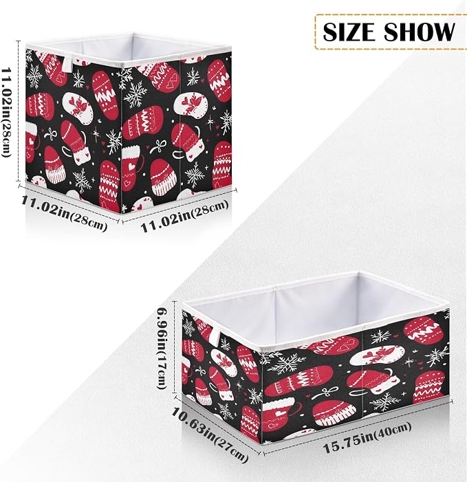 senya Large Storage Bins Christmas Gloves Collapsible Foldable Storage Cubes - Image 3