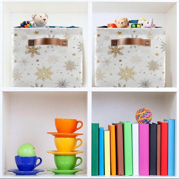 Winter Snowflake White Storage Basket - Image 7
