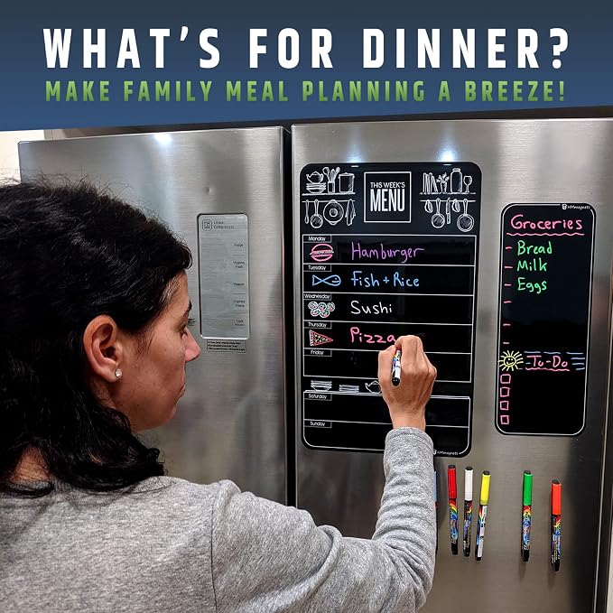 Cute 10"x16" Magnetic Dry-Erase Weekly Menu Blackboard - Image 9