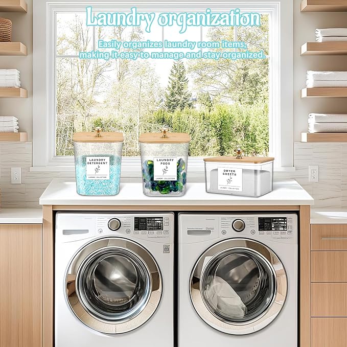 5 Pcs Laundry Room Organization Storage Containers 4 Large 3L Laundry Pod - Image 7