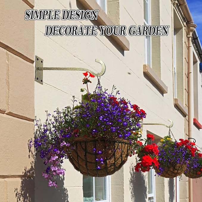10 inch Heavy Duty Hanging Plant Bracket Decorative Wall Hook 2 Pack - Image 4