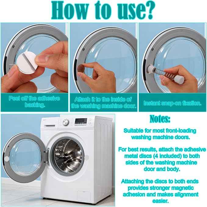 2pcs Front Load Washer Magnetic Door Prop - Image 5