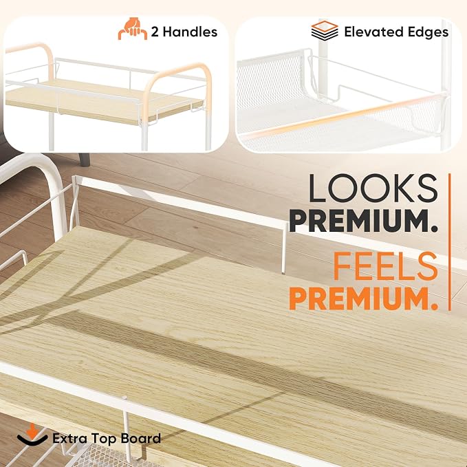 Sekey 4 Tier Rolling Cart Metal, Slim Storage Cart - Image 5
