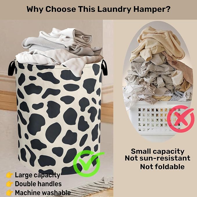 Cow Pattern Laundry Basket - Image 3