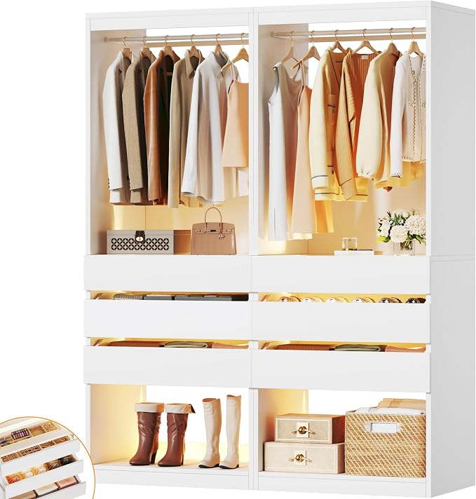 Freestanding Closet System Set of 2, 4FT Closet Organizer System by HUAHUU