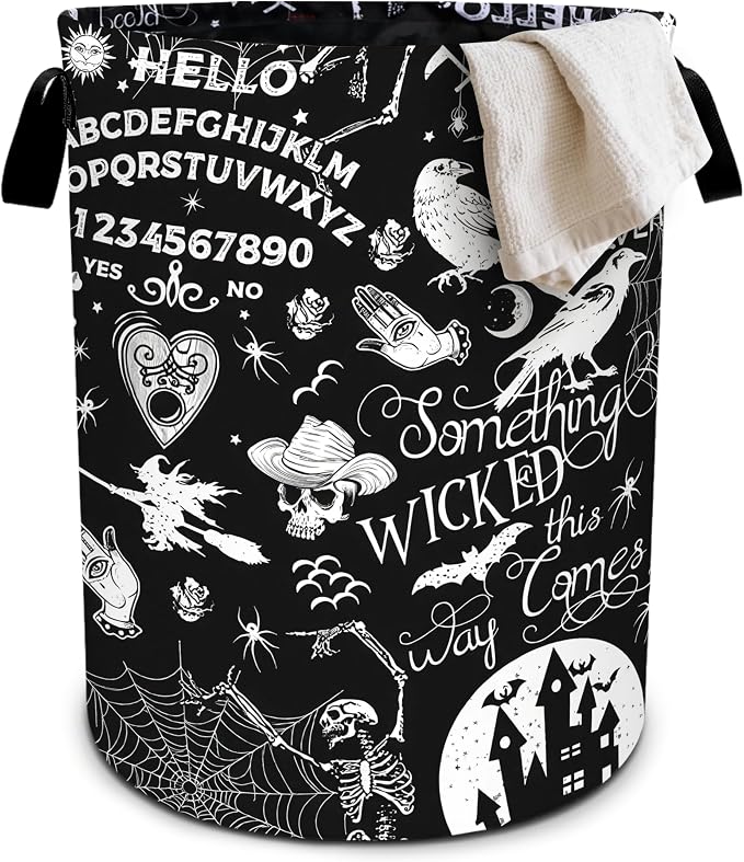 Halloween Black Laundry Basket Foldable Oxford Cloth Tote Bag Laundry Hamper by bassyilCustomizedforlife