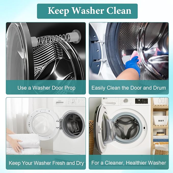 4 Pack Front Load Washer Door Prop, Magnetic Washing Machine Door Holder to - Image 4