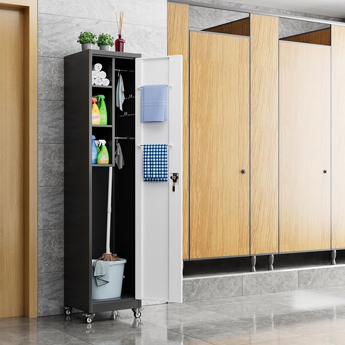 Aobabo Metal Broom Closet Storage Cabinet - Image 7