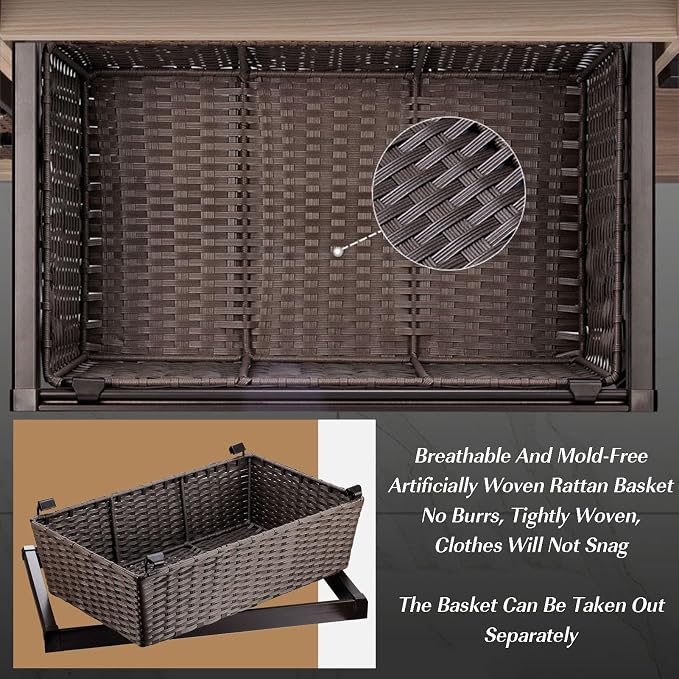 Pull Out Drawer Organizer Containers, Slide Out Pantry Shelves, Rattan - Image 7