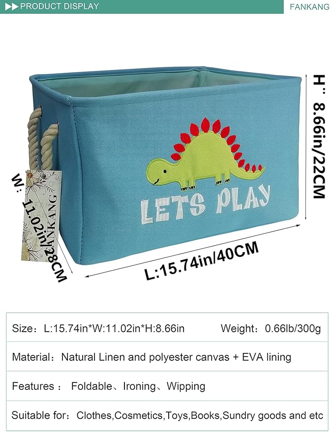 FANKANG Rectangular Laundry Basket Nursery Storage Fabric Storage Bin Storage - Image 2