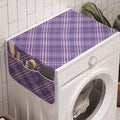 Lunarable Lavender Washing Machine Organizer, Continuous Retro Style Plaid by Lunarable