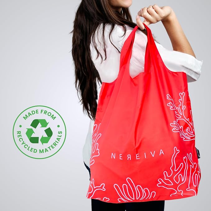 5 Pack Foldable Grocery Bags into Tiny Pouch - Image 4