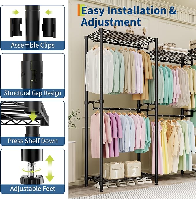 Freestanding Clothes Rack Garment Racks - Image 3