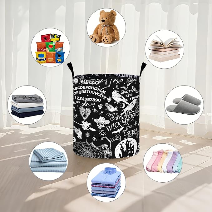 Halloween Black Laundry Basket Foldable Oxford Cloth Tote Bag Laundry Hamper - Image 4