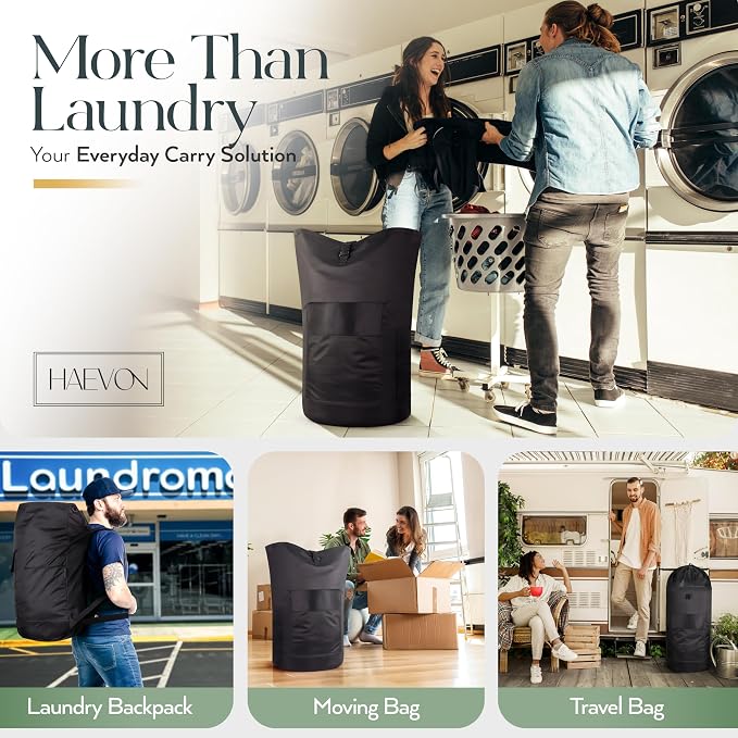 Haevon Laundry Backpack - 131L Heavy Duty Laundry Bag - Image 7