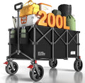 200L Collapsible Foldable Wagon, Large Heavy Duty Wagon Cart by Unknown