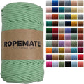 ROPEMATE 100% Pure Cotton 3mm Braided Macrame Cord by ROPMEATE