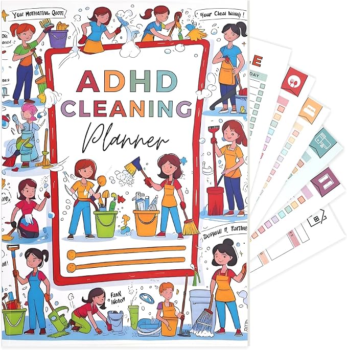 ADHD Cleaning Planner for Adults Teens, Undated Daily, Monthly Cleaning by Unknown