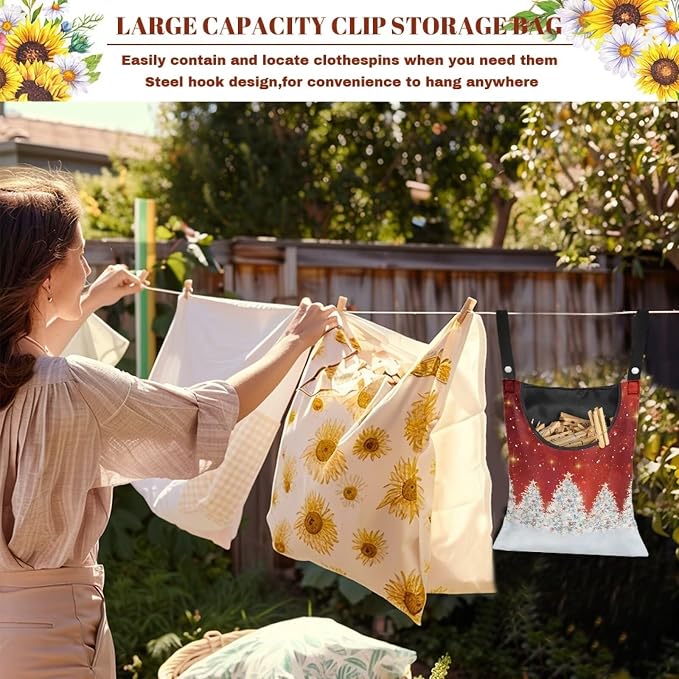 Christmas Tree Clothesline Peg Organizer Storage Bags Dust-Proof Clothes Pin - Image 5