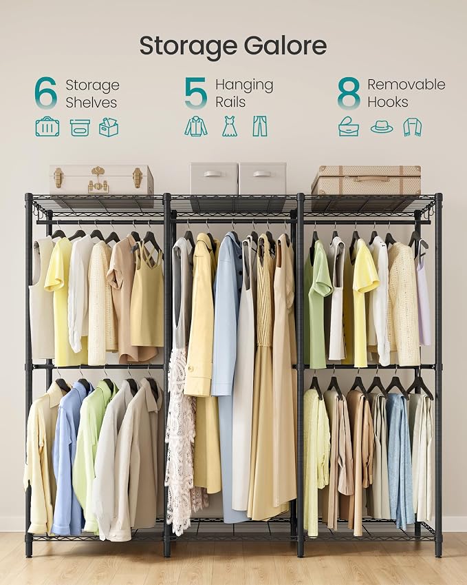 SONGMICS Clothing Rack, Heavy-Duty Garment Rack - Image 3