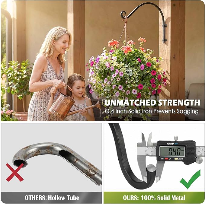 Heavy Duty Hanging Plant Bracket: 50lbs Weight Capacity - Image 5
