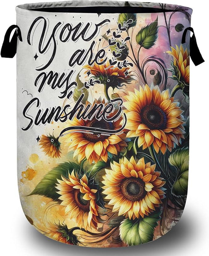 Sunflower Laundry Basket, Foldable Waterproof Laundry Hamper Tote Bag Dirty by Unknown