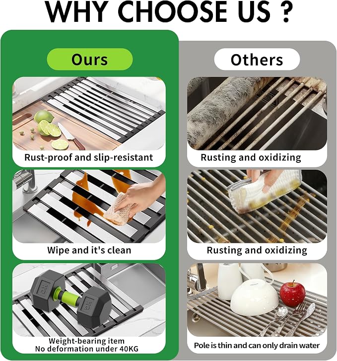 Over The Sink Kitchen Dish Drying Rack Organizer - Image 6