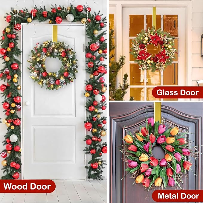 Gold Wreath Hanger, Christmas Decorations Adjustable Wreath Hangers - Image 3
