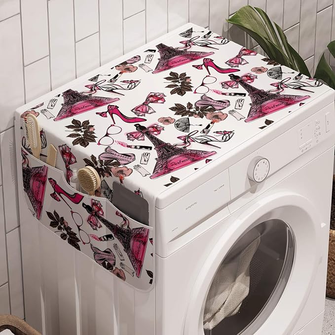 Lunarable France Washing Machine Organizer, Feminine Items by Lunarable