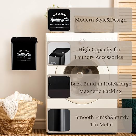 Magnetic Lint Bin for Laundry Room, Wall Mounted Lint Trash Can - Image 4