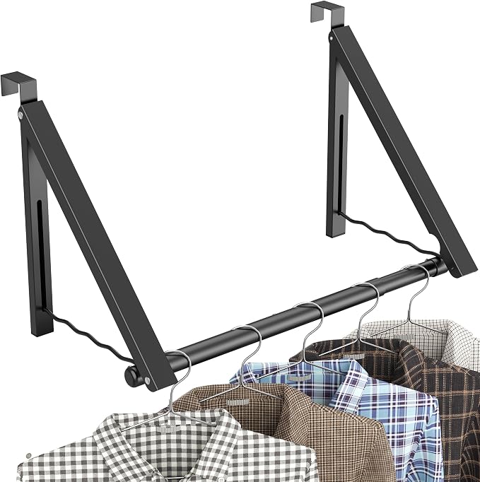 Over The Door Drying Racks for Laundry, Expandable Foldaway Clothes Rail - Image 6