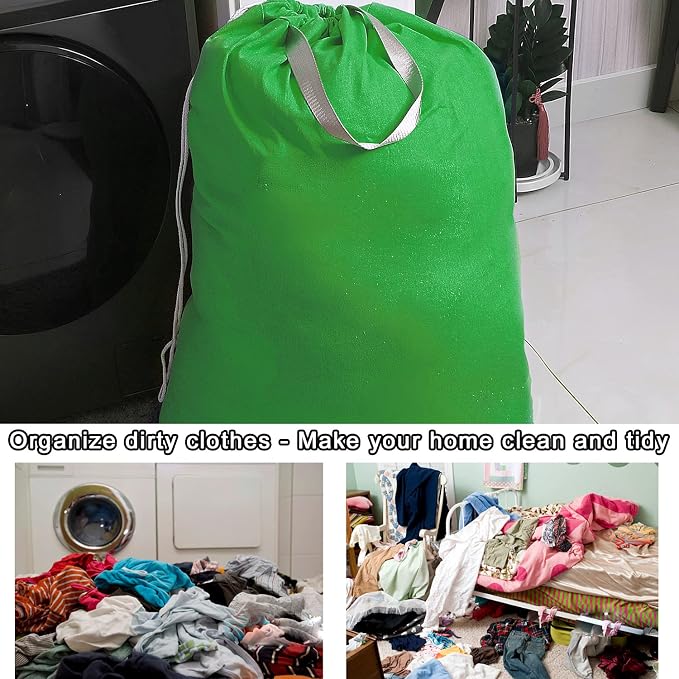 Heavy Duty Laundry Bag with Drawstring and Handle, Extra Large Travel Dirty - Image 6