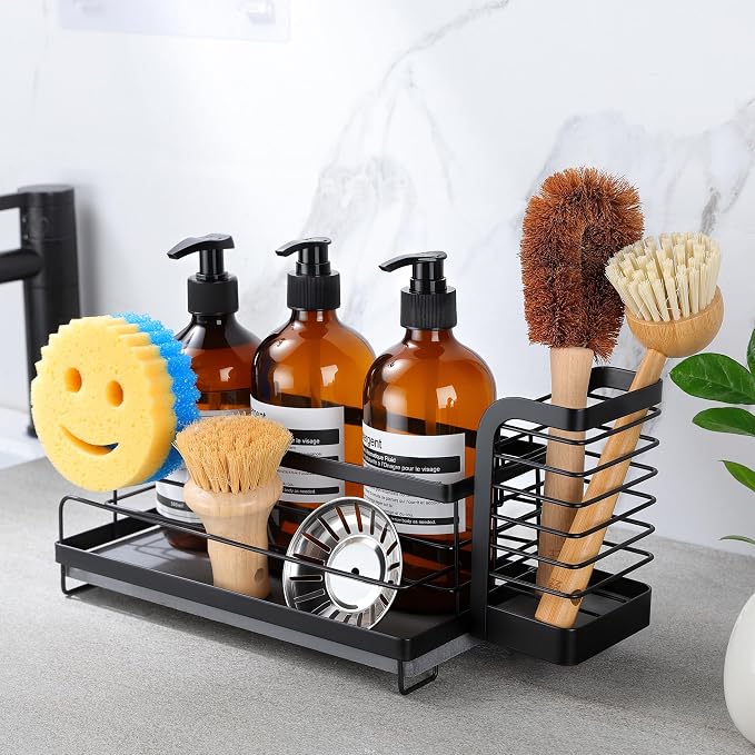 Kitchen Sink Organizer with Instant Drying Stone, Dish Sponge Holder by DAOUN