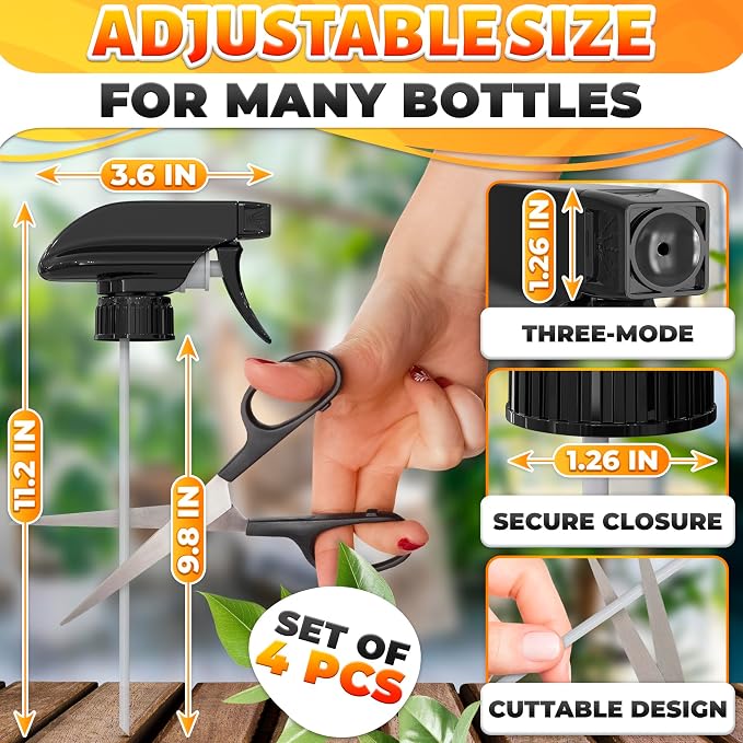 4Pcs Spray Nozzle for Bottles – Spray Bottle Nozzle Replacement for Restoring - Image 2