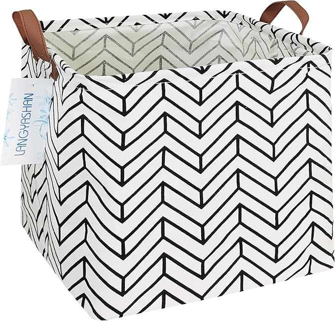 LANGYASHAN Square Storage Baskets Waterproof Canvas Children Laundry Nursery by LANGYASHAN