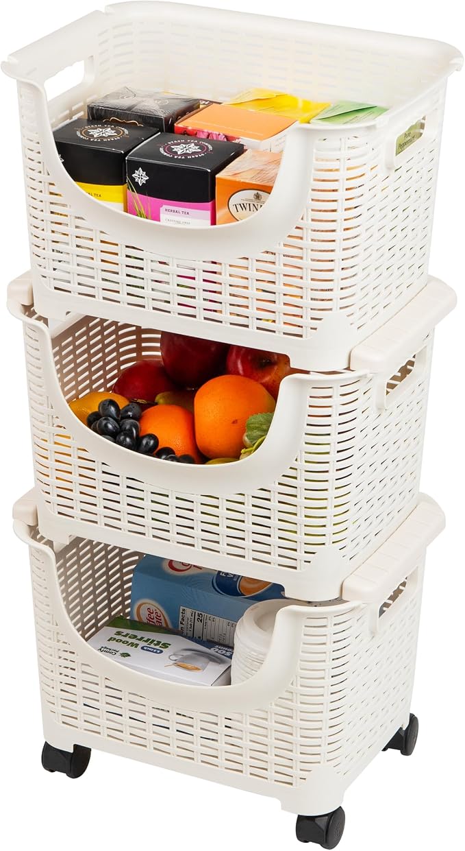 Mind Reader Plastic Storage Cart, Kitchen Storage, Toy Storage, 14.75"L x 11"W - Image 5