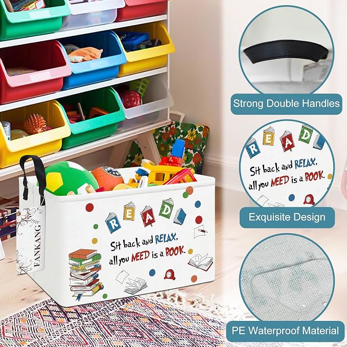 FANKANG Storage Bins, Nursery Hamper Canvas Laundry Basket Foldable - Image 6