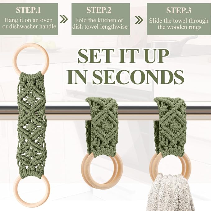 Tioncy 4 Pcs Kitchen Dish Towel Holder Mother's Day Gift - Image 4