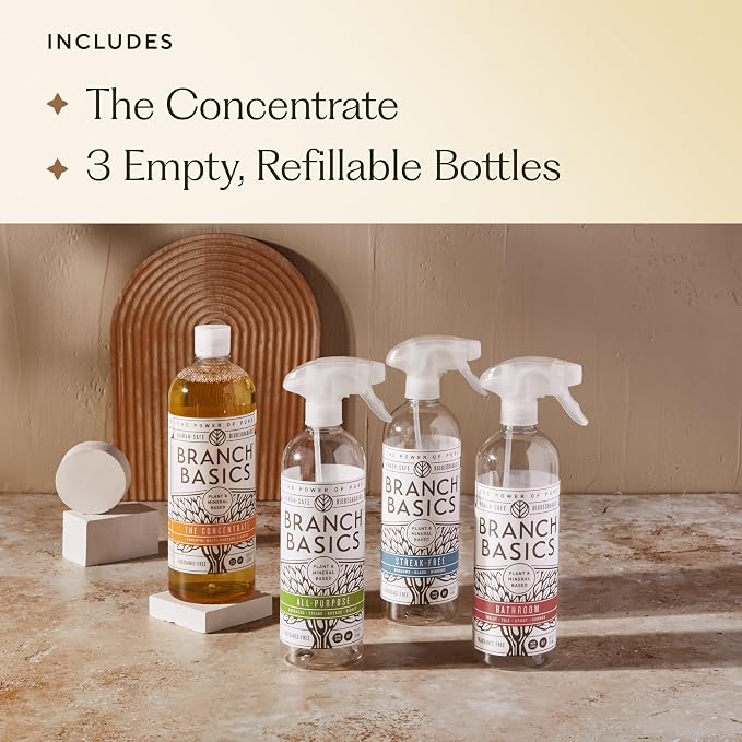 Branch Basics Cleaning Essentials Kit: All Purpose, Glass and Bathroom Cleaner - Image 3