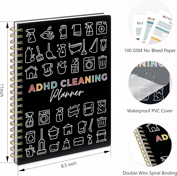 ADHD Cleaning Planner for Adults Women – Reusable Laminated Deep Clean - Image 2