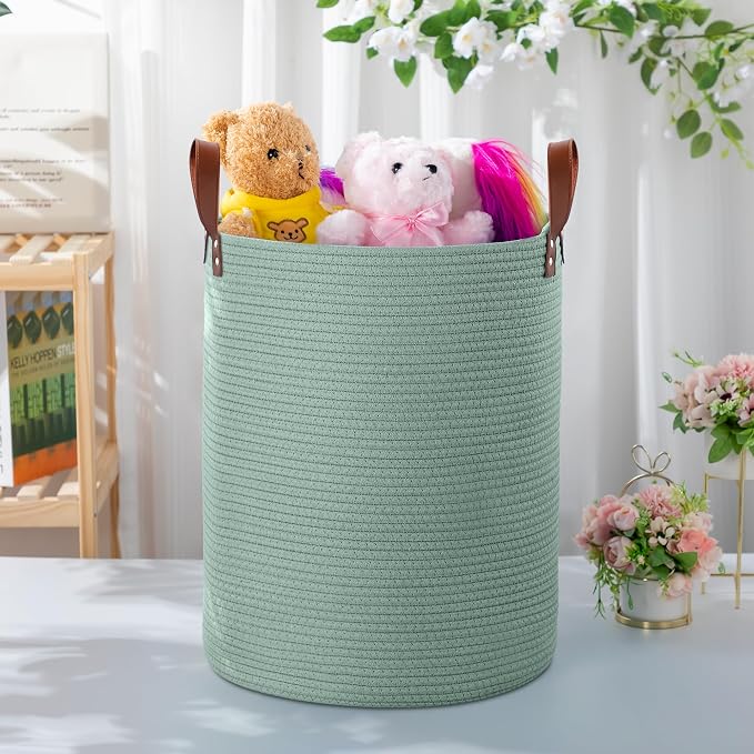 80L Large Rope Basket, Woven Rope Storage Hamper - Image 4